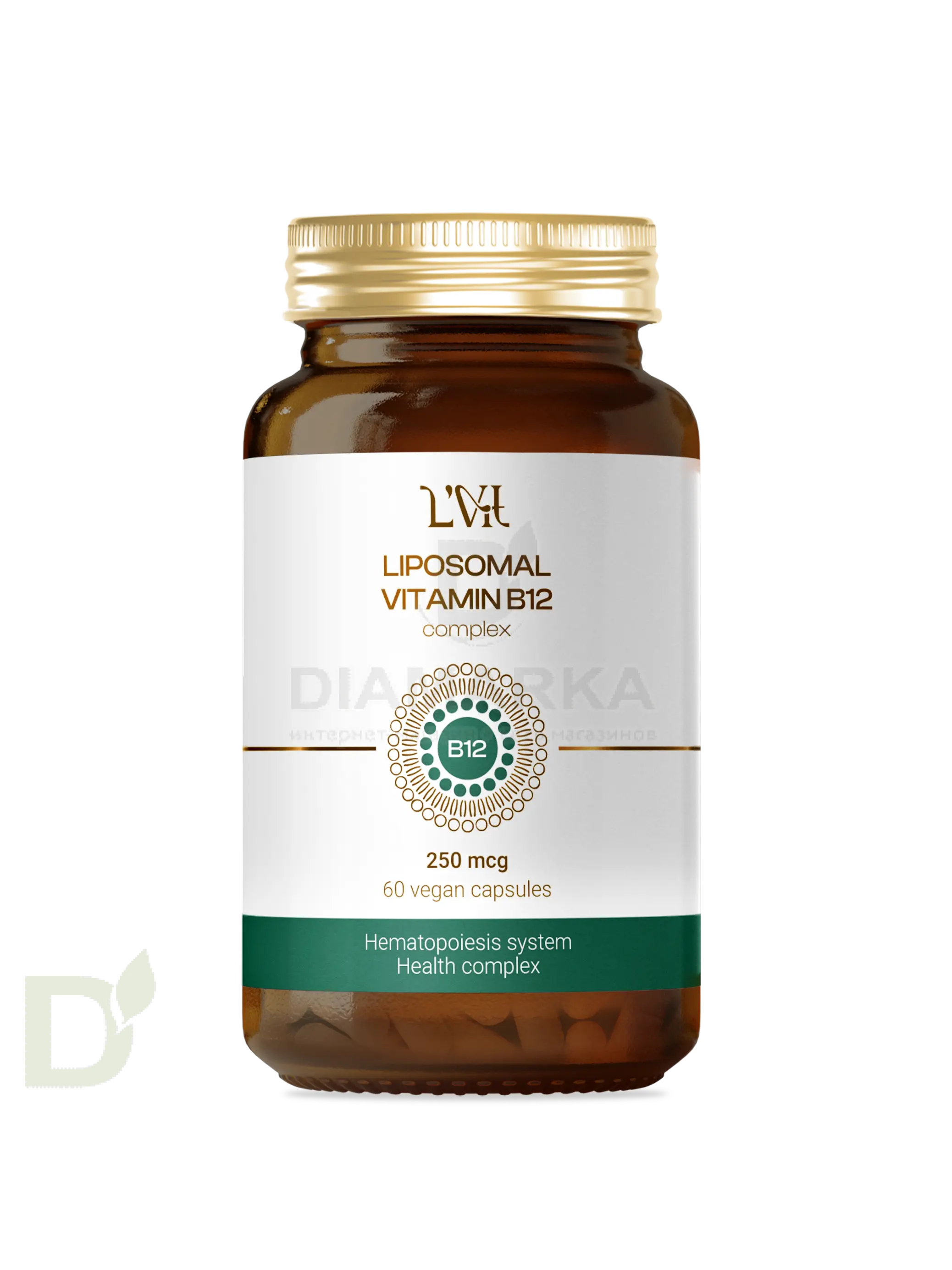 Витамины L'Vit Liposomal Vitamin B12+B9 complex, 250+200 мг в 1 капсуле, 60 капс в интернет-магазине