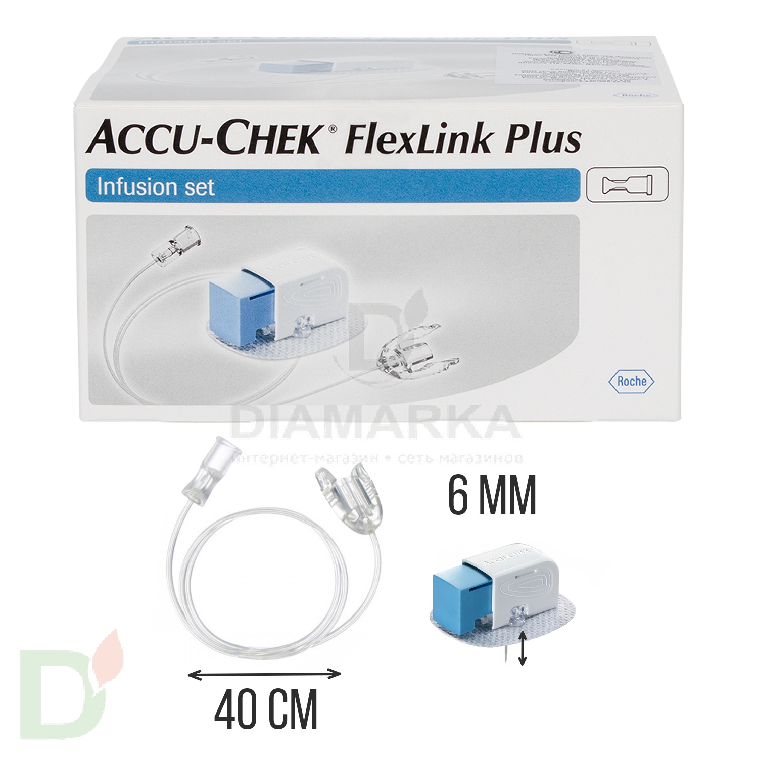 Акку-Чек ФлексЛинк Плюс 6/40, инфузионный набор, 1 шт.