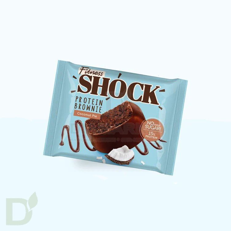 Пирожное протеиновое бисквитное FitnesShock Брауни Кокосовый пирог 50гр.