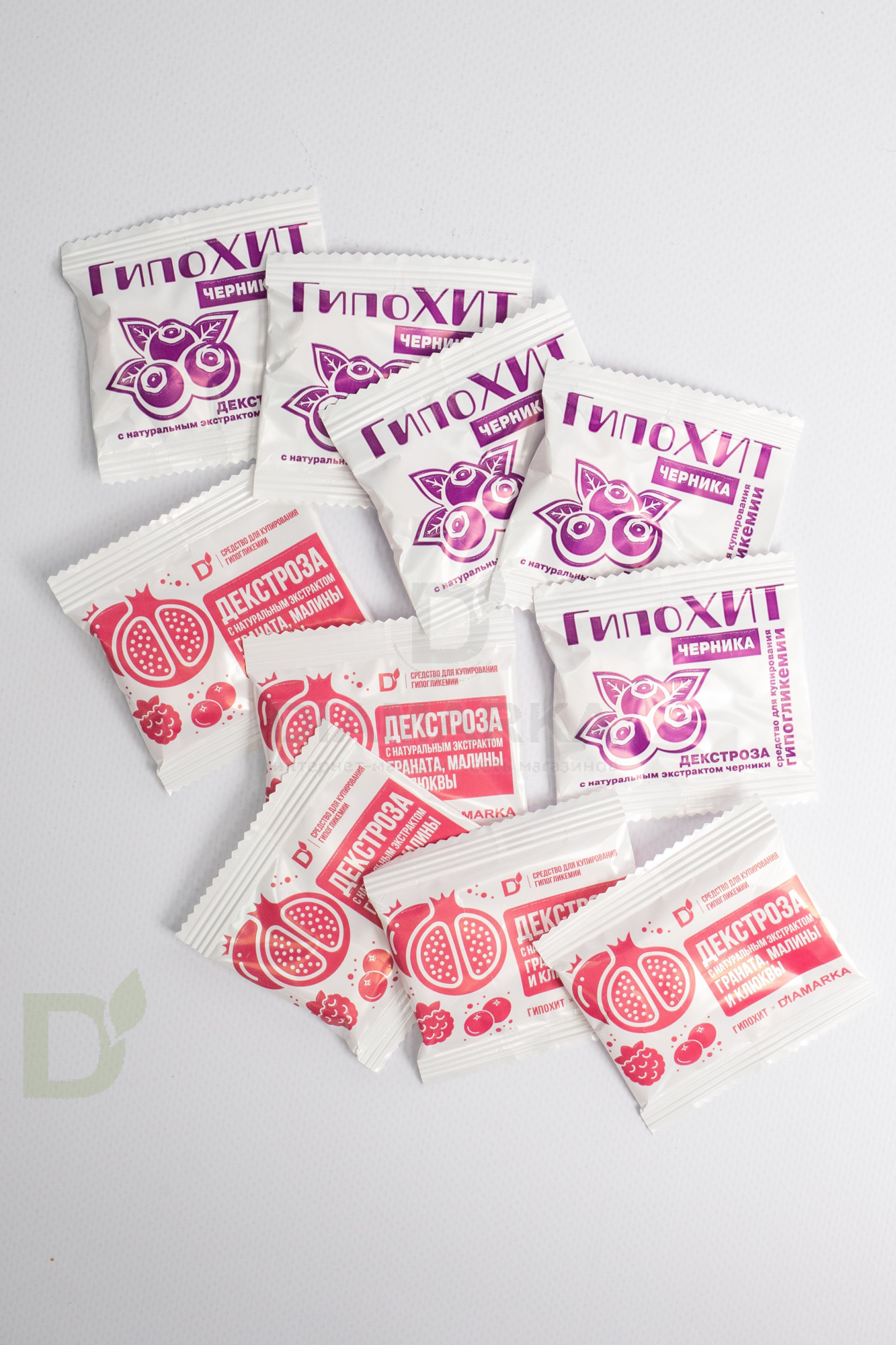 Таблетки от гипогликемии ГипоХит "Гренадин, Черника" 10 штук по 0,4ХЕ