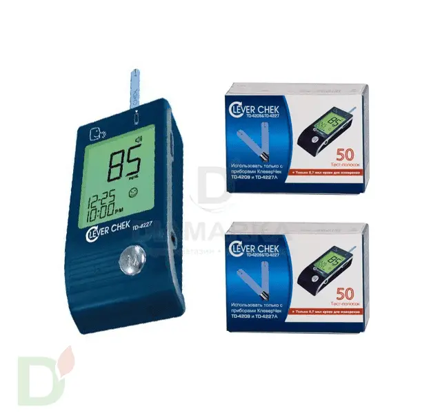 Тест-полоски КЛЕВЕР ЧЕК ТD-4227/4209 №50x2 + глюкометр TD-4209